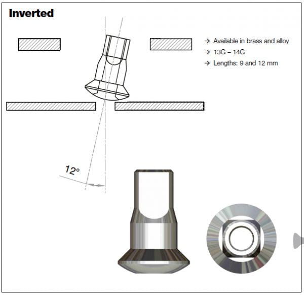 Sapim Inverted Aluminum Nipple 12 mm / 2.0mm - Upside Down for upside down installation