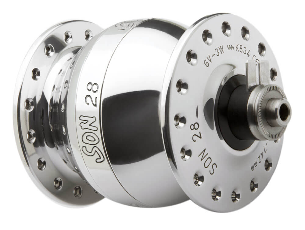 SON 28 Nabendynamo 6-Loch Disc Schnellspanner, 32 Loch