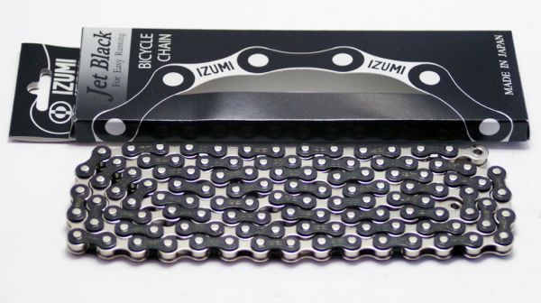 Izumi Jet Black Track Chain Bahn Kette 1/2" x 3/32" Schwarz/Silber